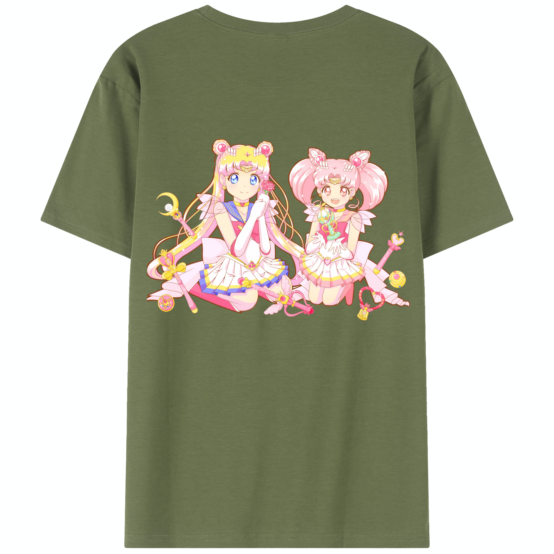 （画像用） 美少女戦士セーラームーン 月野 うさぎ つきの うさぎ Sailor Moon Tsukino Usagi 綿100％半袖Tシャツ（背面プリント）